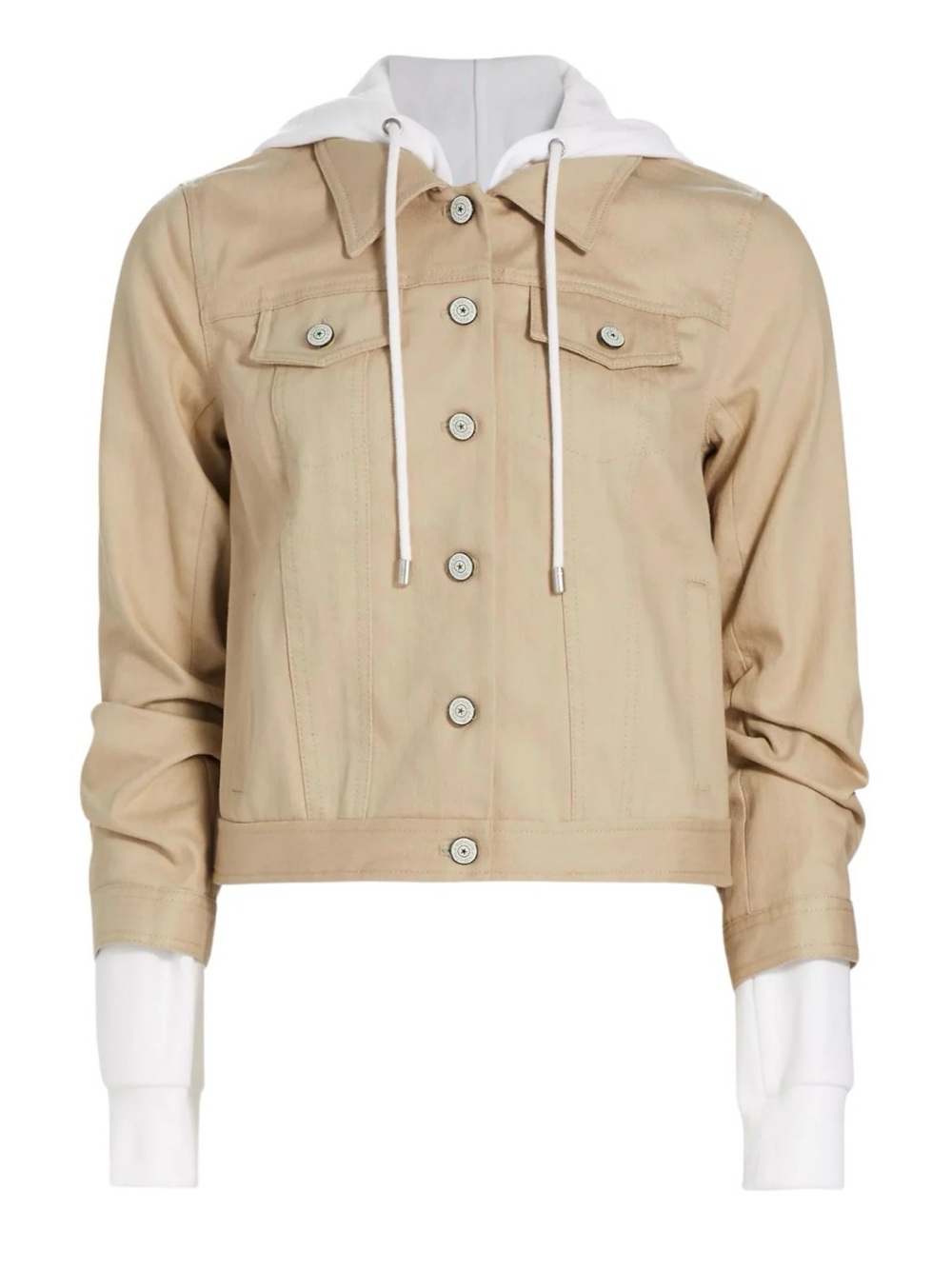 Cinq a Sept Jess mixed media denim hoodie  jacket